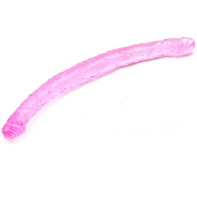 17" CLEAR PINK DOUBLE ENDED REALISTIC DILDO