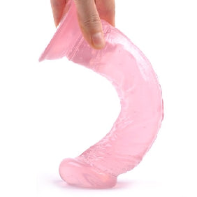 8.7'' Clear Pink Realistic Dildo with Suction Cup